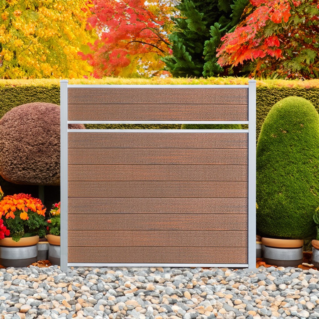 Classic Semi Privacy in Cedar with natural aluminum posts